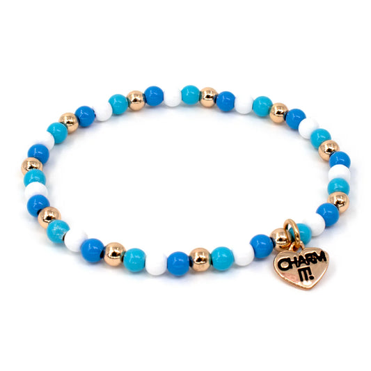 Gold Hanukkah Stretch Bead Bracelet