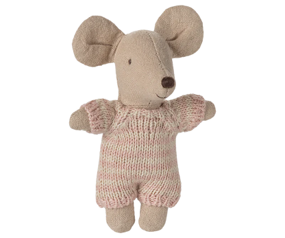 Maileg Baby Mouse in Carry Cot, Rose