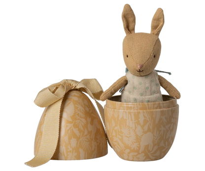 Easter Egg with Micro Rabbit - Small - Cream Yellow