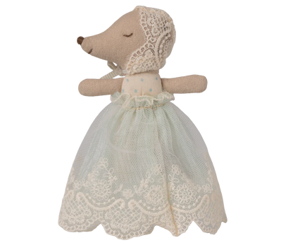 Maileg Baby Mouse in Gown - Mint #17-6000-01