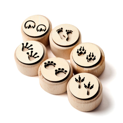 Elsewhere Unplug Animal Trackers -  Wooden Dough Stampers - Little Pickles Toy Store
