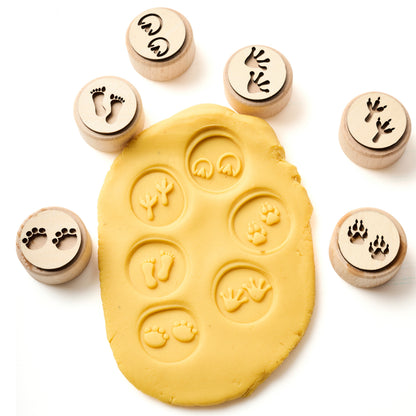 Elsewhere Unplug Animal Trackers -  Wooden Dough Stampers - Little Pickles Toy Store