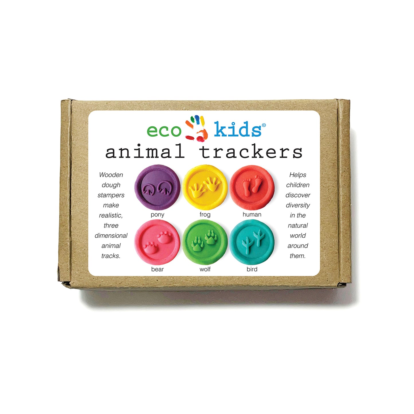 Eco-Kids Wooden Dough Stampers Animal Tracks