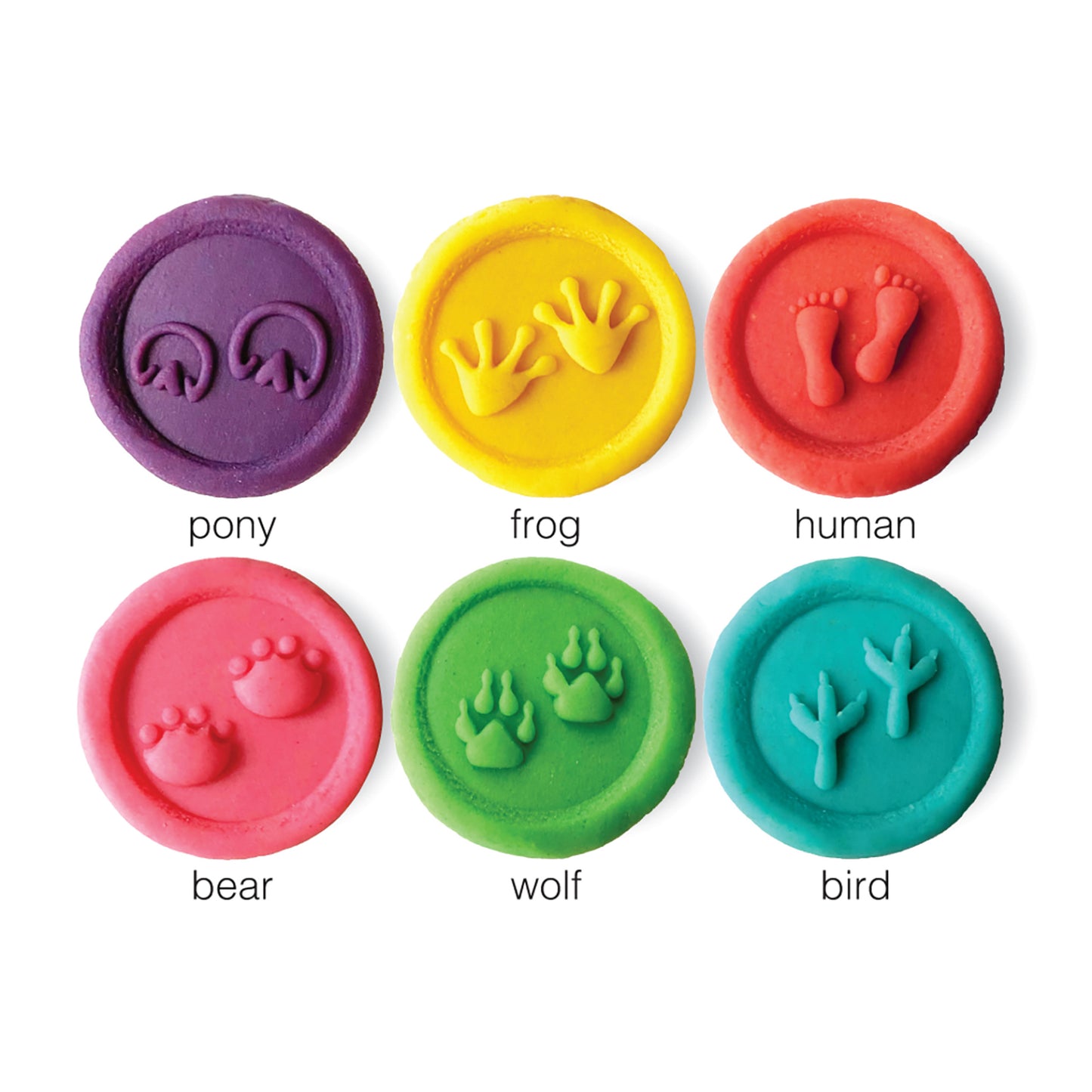 Eco-Kids Wooden Dough Stampers Animal Tracks