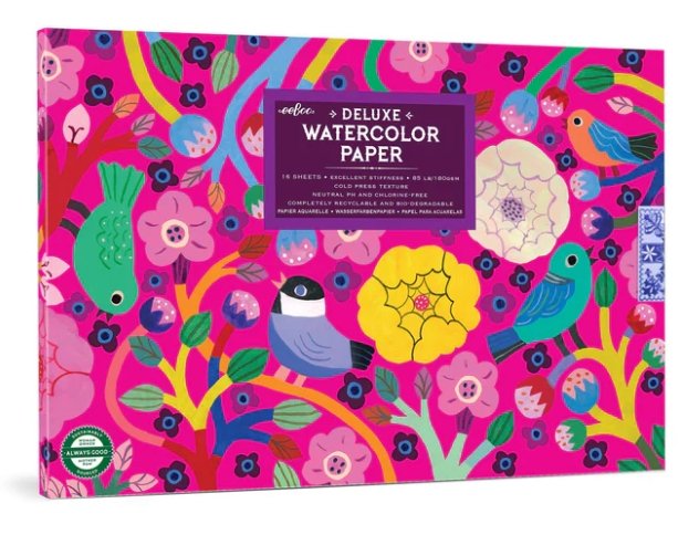 Birds In Fuchsia Watercolor Pad