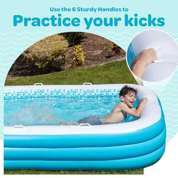 GRIP A POOL -  Inflatable 90" x 60" Family Pool with Grip Handles
