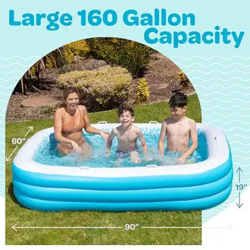 GRIP A POOL -  Inflatable 90" x 60" Family Pool with Grip Handles