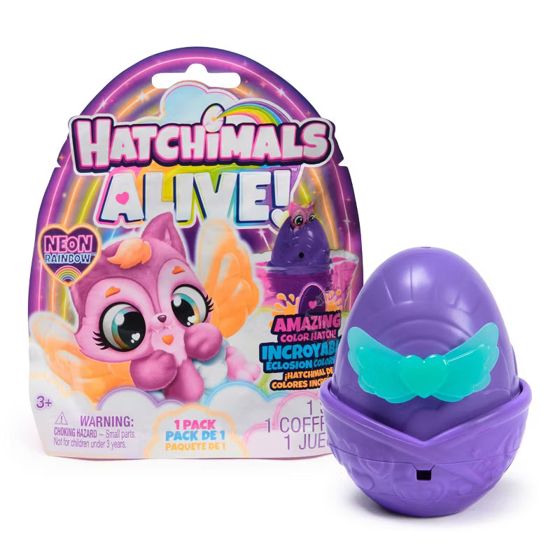 Hatchimals Alives, Neon Rainbow - 1 Pack Blind Box