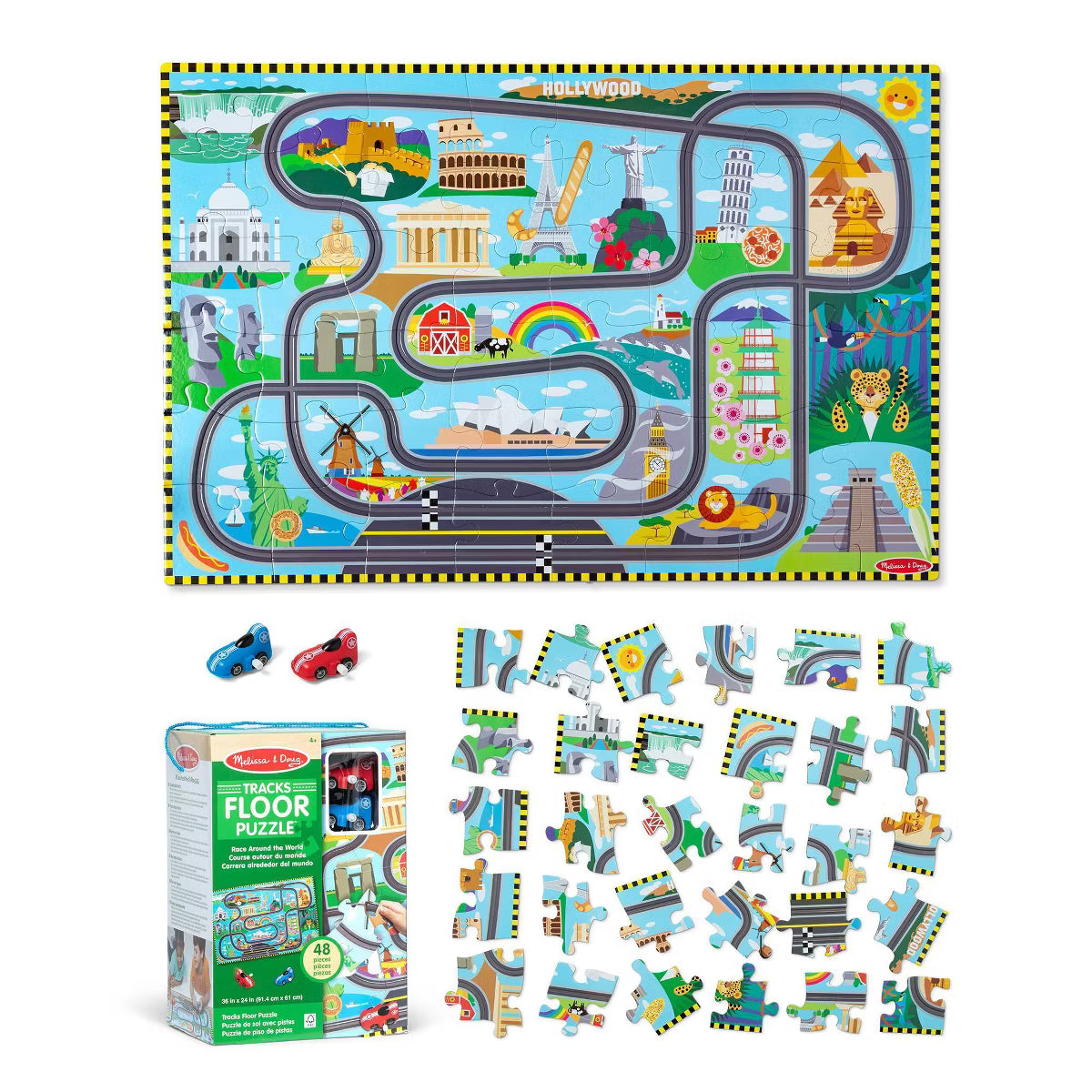 Race Track Floor Puzzle & Play Set - 48 Pieces