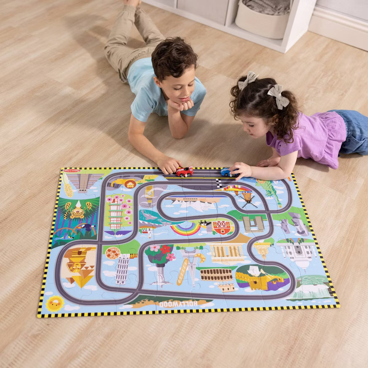 Race Track Floor Puzzle & Play Set - 48 Pieces