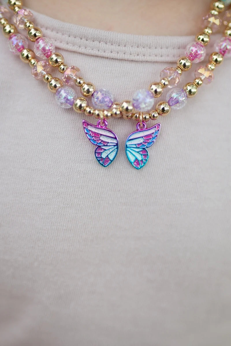 BFF Butterfly Share & Tear Necklace, 2pc