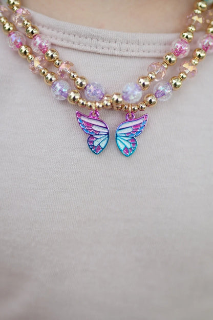 BFF Butterfly Share & Tear Necklace, 2pc