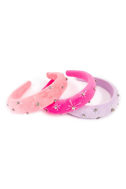 Boutique Starburst Velvet Headband, Set of 3