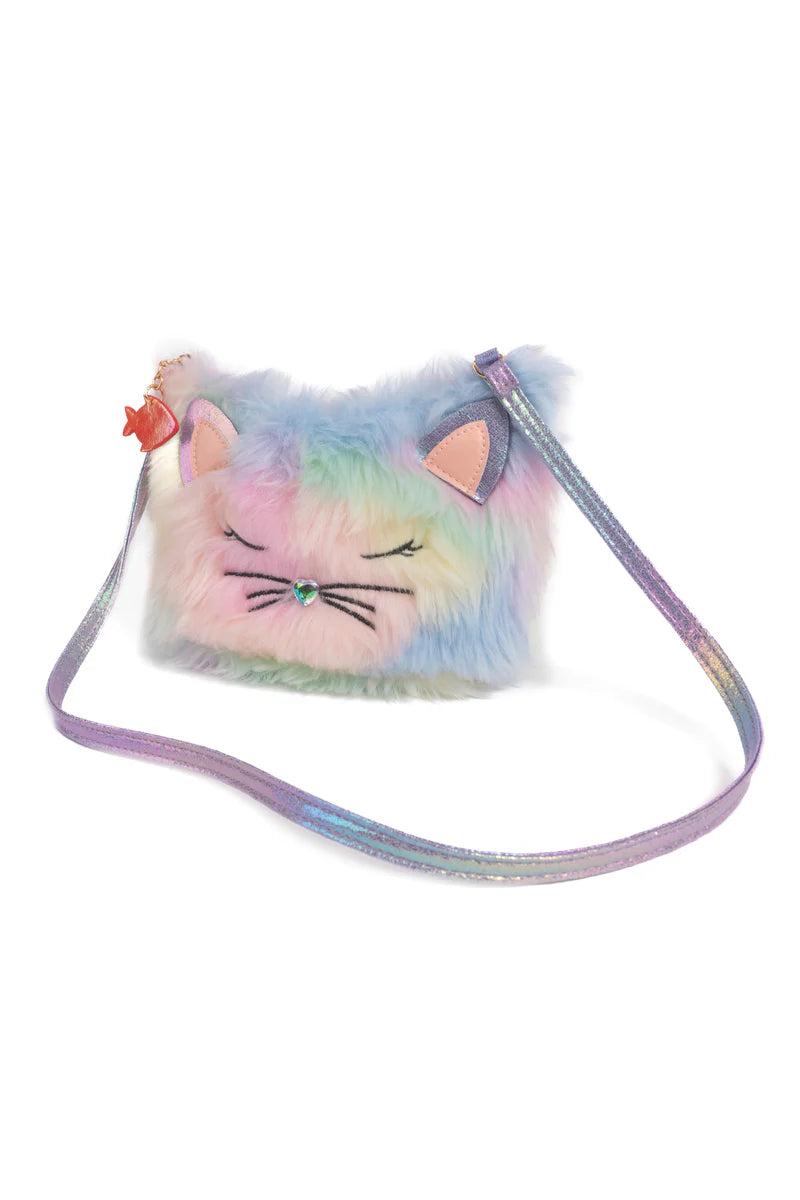 Rainbow Furry Kitty Purse