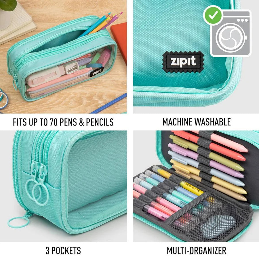 ZIPIT Half & Half Pencil Case, Aesthetic Pouch