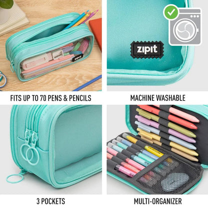 ZIPIT Half & Half Pencil Case, Aesthetic Pouch