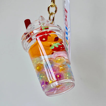 Capybara Boba Floaty Key Charm