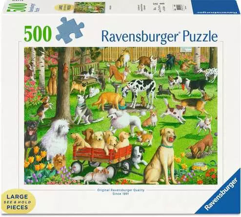 At the Dog Park 500 Piece Puzzle - Large Format