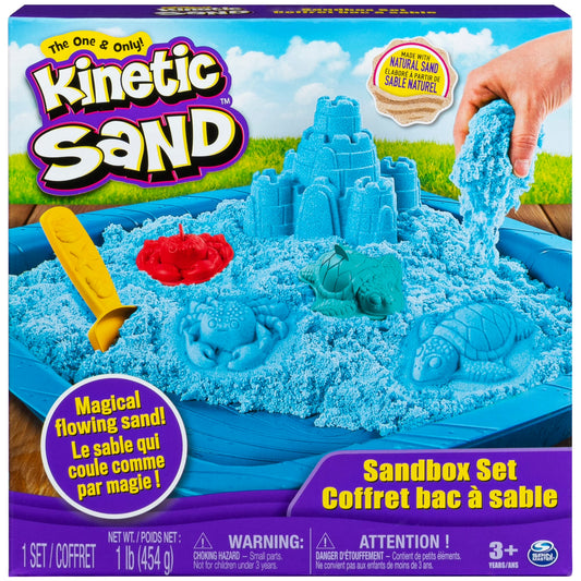 Kinetic Sand Sandbox Set, 1lb Blue Play Sand