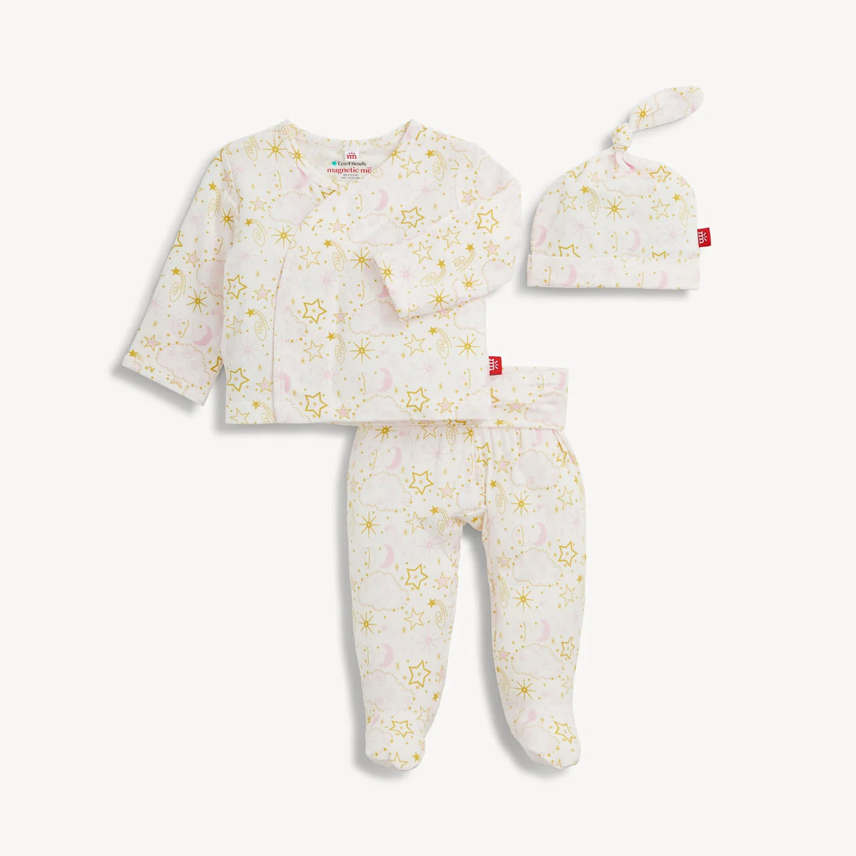 Star Signs Pink Modal Kimono Set Baby Outfit