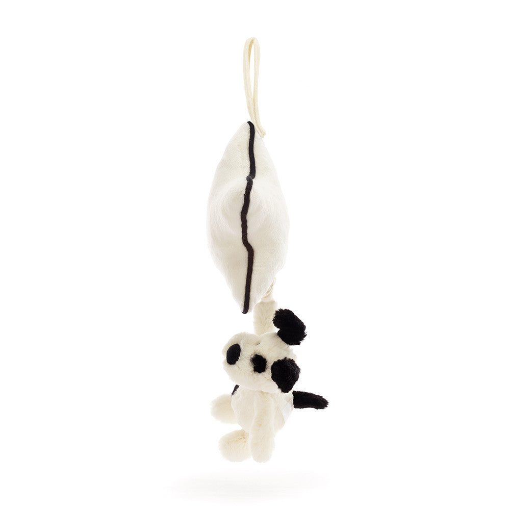 JellyCat Bashful Black & Cream Puppy Musical Pull