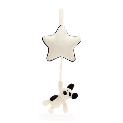 JellyCat Bashful Black & Cream Puppy Musical Pull - Little Pickles Toy Store