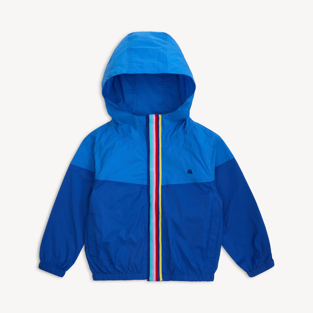 Blue Colorblock Magnetic Windbreaker