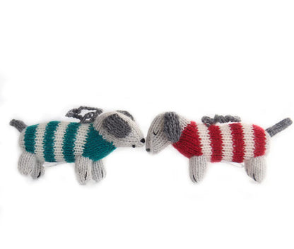 Dachshund in Striped Sweater Ornament - Little Pickles Toy Store