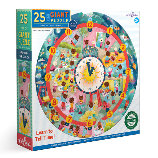 Around The Clock 25 Piece Giant Round Puzzle