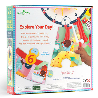 Around The Clock 25 Piece Giant Round Puzzle - Little Pickles Toy Store