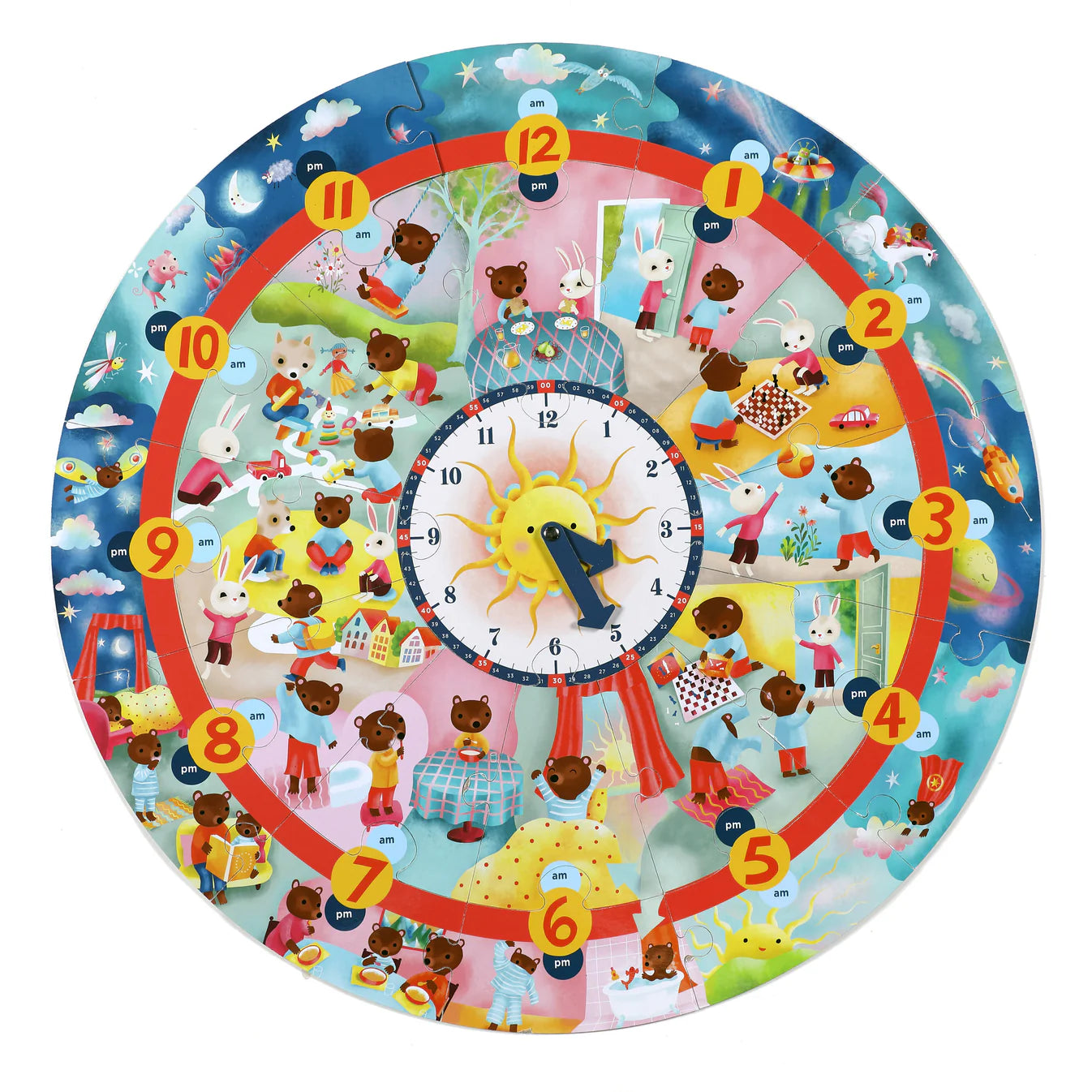 Around The Clock 25 Piece Giant Round Puzzle