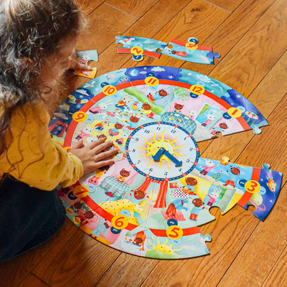 Around The Clock 25 Piece Giant Round Puzzle - Little Pickles Toy Store