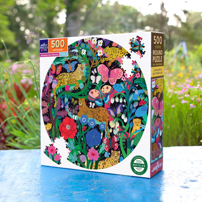 Jaguars & Butterflies Round 500 Piece Puzzle - Little Pickles Toy Store