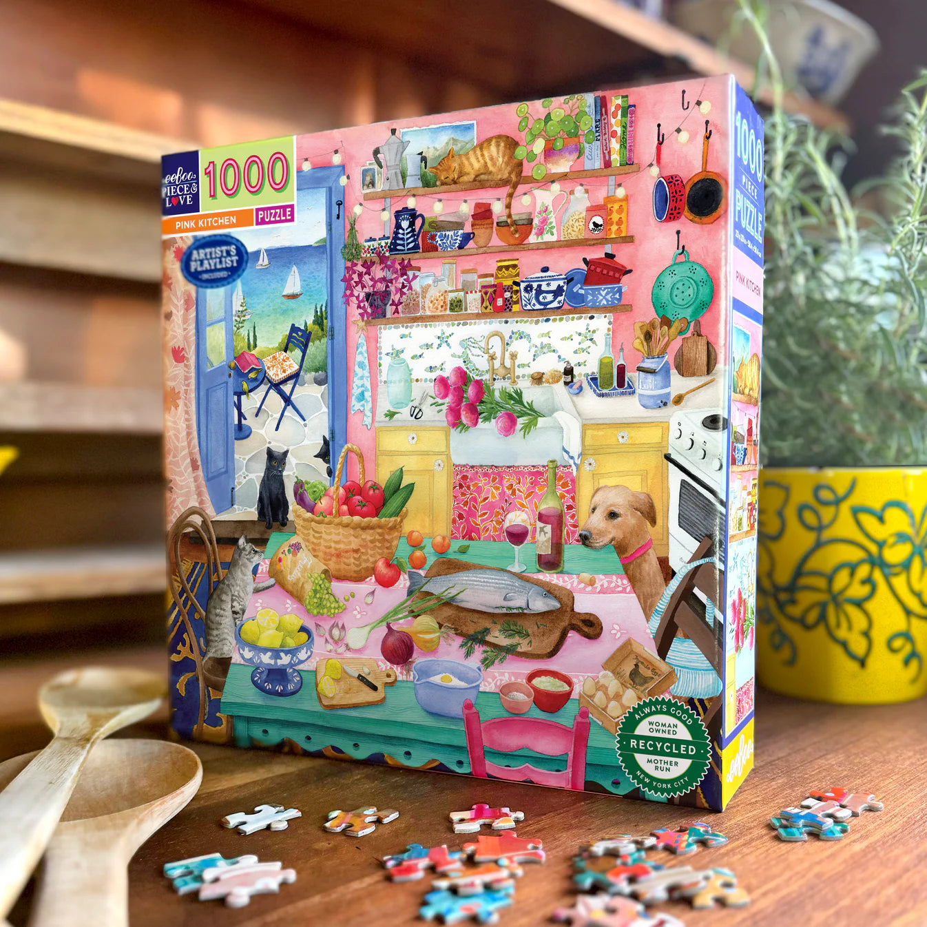 Pink Kitchen 1000 Piece Puzzle