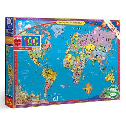 World Map 100 Piece Puzzle - Little Pickles Toy Store