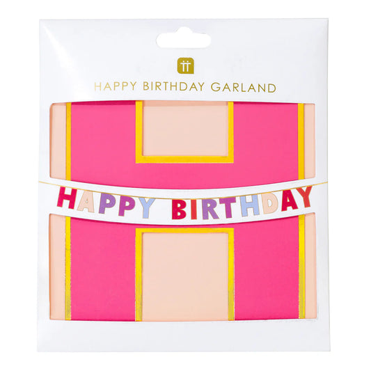 Happy Birthday Garland Rose Pink