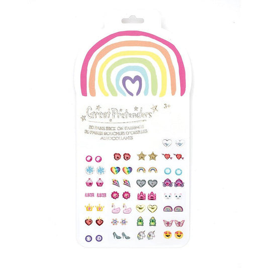 Rainbow Love Sticker Earrings, 30 pairs