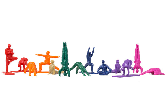 Rainbow Yoga Joes - Army Men In Yoga Poses
