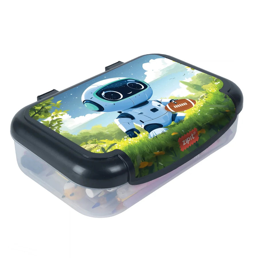 ZIPIT Recycled Plastic Pencil Box for Kids | Robot