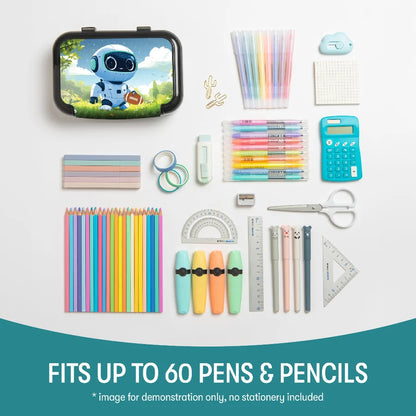 ZIPIT Recycled Plastic Pencil Box for Kids | Robot