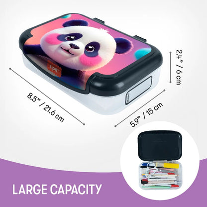 ZIPIT Recycled Plastic Pencil Box for Kids - Blushing Panda