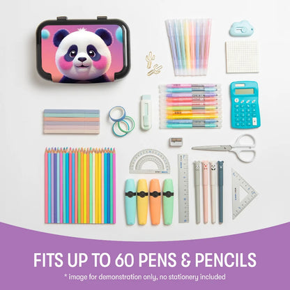 ZIPIT Recycled Plastic Pencil Box for Kids - Blushing Panda