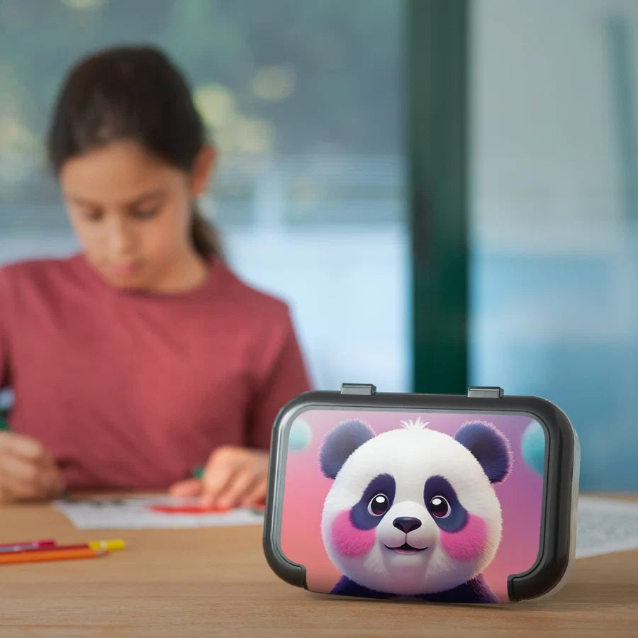 ZIPIT Recycled Plastic Pencil Box for Kids - Blushing Panda
