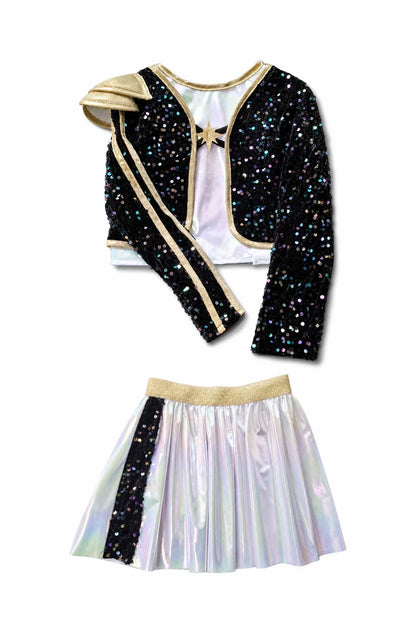 Rock Star Warrior Set with Jacket, Attached Shirt and Skirt, 3-4