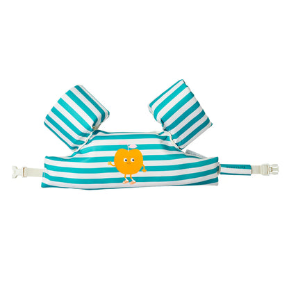 SunnyLife Floatie Jacket Poppy the Peach Green Stripe - 4-6yr