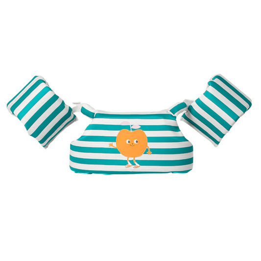 SunnyLife Floatie Jacket Poppy the Peach Green Stripe - 4-6yr