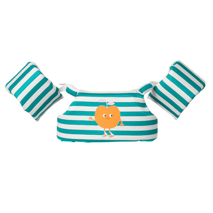 SunnyLife Floatie Jacket Poppy the Peach Green Stripe - 4-6yr