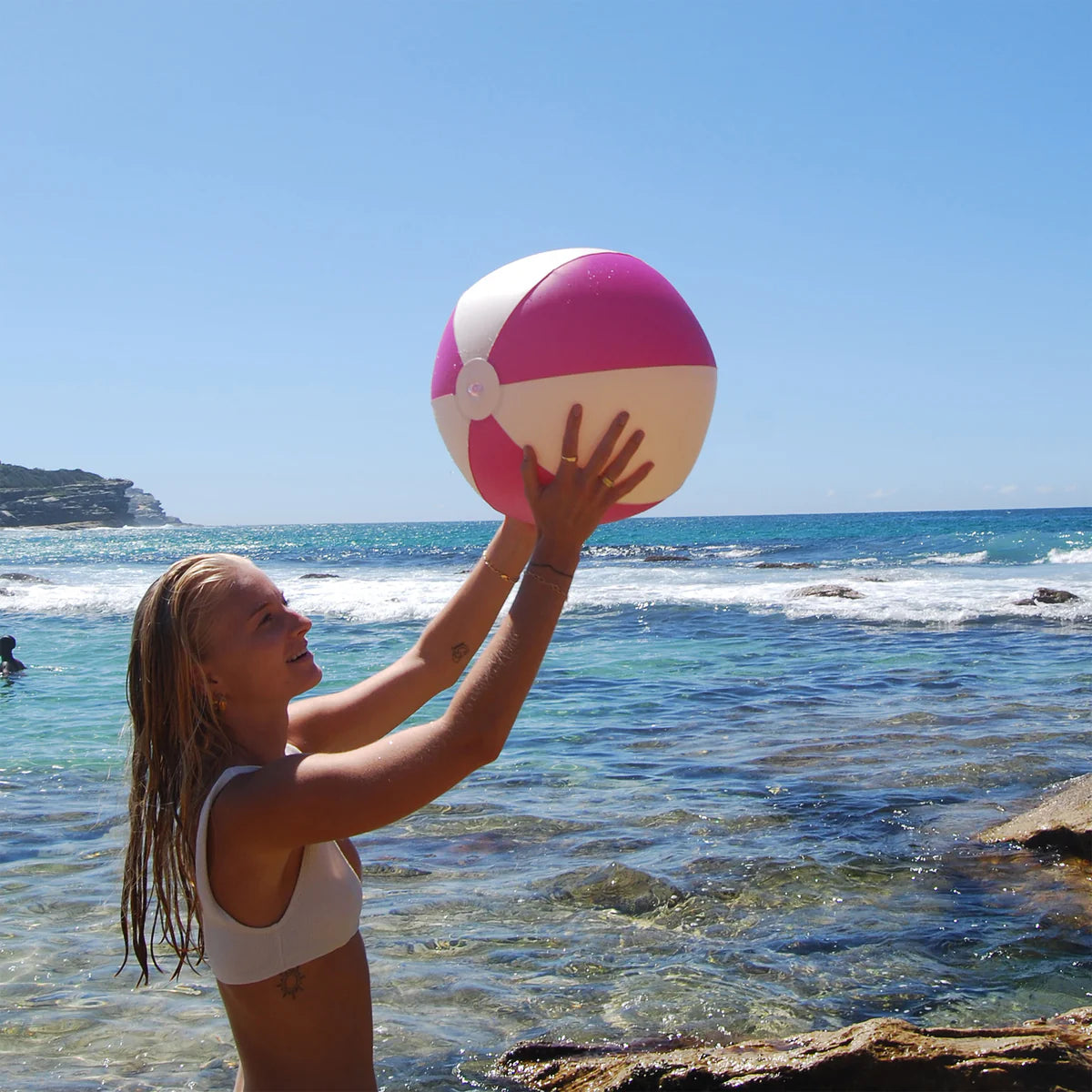 Sunnylife Inflatable Beach Ball, Neon Green or Magenta
