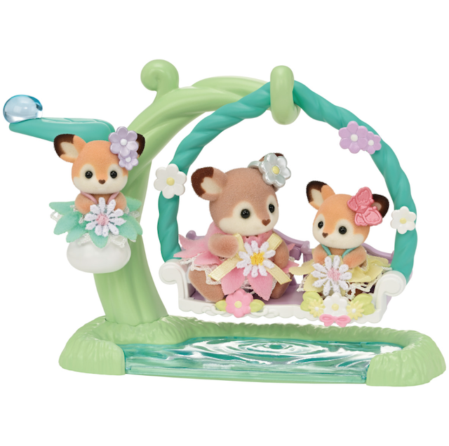 Deer Babies- Floral Swing Set