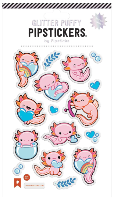 Pipstickers Puffy Axolotl Fun